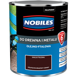 NOBILES Farba olejna ftalowa Ftalonal do drewna metalu BRĄZOWA CIEMNA 0,7L