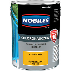 NOBILES Farba CHLOROKAUCZUKOWA CHLOROKAUCZUK 5L ŻÓŁTY SYGNAŁOWY RAL 1003