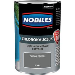 NOBILES Farba do betonu metalu CHLOROKAUCZUKOWA CHLOROKAUCZUK 0,9L SZARY