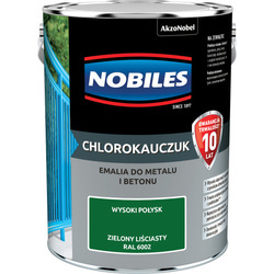 NOBILES Farba CHLOROKAUCZUKOWA CHLOROKAUCZUK 5L ZIELONY LIŚCIASTY RAL6002