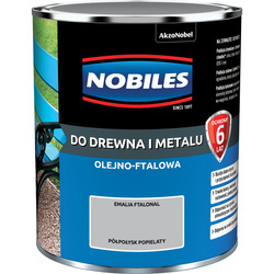 NOBILES Farba olejna ftalowa Ftalonal do drewna metalu beton POPIELATA 0,7L