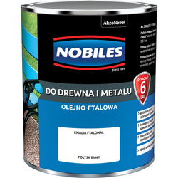 NOBILES Farba olejna ftalowa Ftalonal do drewna metalu BIAŁA POŁYSK 0,7L