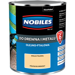 NOBILES Farba olejna ftalowa Ftalonal do drewna metalu betonu KREMOWA 0,7L