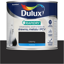 Dulux Rapidry Szybkoschnąca farba do drewna metalu PCV CZARNY MATOWY 0,4L