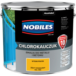 NOBILES Farba CHLOROKAUCZUKOWA CHLOROKAUCZUK 10L ŻÓŁTY SYGNAŁOWY RAL 1003