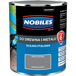 NOBILES Farba olejna ftalowa Ftalonal do drewna metalu betonu SZARA 0,7L