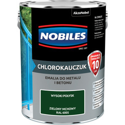 NOBILES Farba CHLOROKAUCZUKOWA CHLOROKAUCZUK 5L ZIELONY MCHOWY RAL 6005