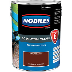 NOBILES Farba olejna ftalowa Ftalonal do drewna metalu betonu BRĄZOWA 5L