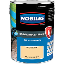 NOBILES Farba olejna ftalowa Ftalonal do drewna metalu betonu KREMOWA 5L