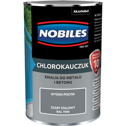 NOBILES Farba CHLOROKAUCZUKOWA CHLOROKAUCZUK 0,9L SZARY STALOWY RAL 7046