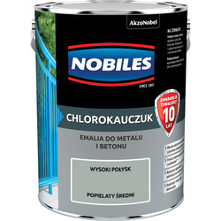 NOBILES Farba CHLOROKAUCZUKOWA CHLOROKAUCZUK 5L POPIELATY ŚREDNI SZARY