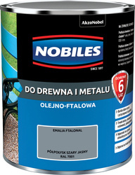 NOBILES Farba olejna ftalowa Ftalonal SZARA JASNA RAL 7001 5L