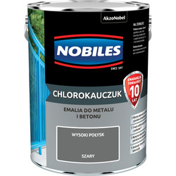 NOBILES Farba do betonu metalu CHLOROKAUCZUKOWA CHLOROKAUCZUK 5L SZARY