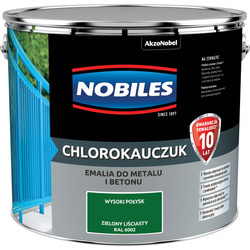 NOBILES Farba CHLOROKAUCZUKOWA CHLOROKAUCZUK 10L ZIELONY LIŚCIASTY RAL6002