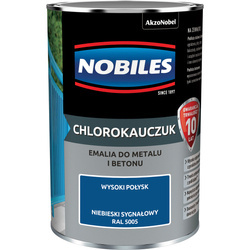 NOBILES Farba CHLOROKAUCZUKOWA CHLOROKAUCZUK 0,9L NIEBIESKI RAL 5005