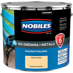NOBILES Farba olejna ftalowa Ftalonal do drewna metalu betonu KREMOWA 10L