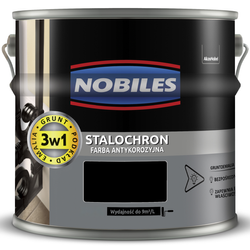 NOBILES STALOCHRON Farba do metalu bezpośrednio rdzę CZARNY RAL 9005 2,5L
