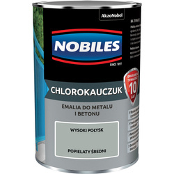 NOBILES Farba CHLOROKAUCZUKOWA CHLOROKAUCZUK 0,9L POPIELATY ŚREDNI SZARY