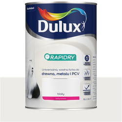 Dulux Rapidry Szybkoschnąca farba do drewna metalu BIAŁY SATYNOWY 1L