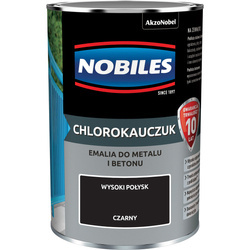 NOBILES Farba do betonu metalu CHLOROKAUCZUKOWA CHLOROKAUCZUK 0,9L CZARNY