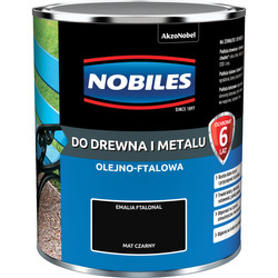 NOBILES Farba olejna ftalowa Ftalonal do drewna metalu CZARNA MAT 0,7L