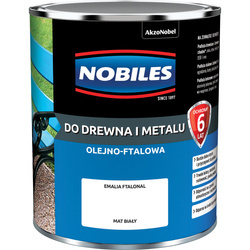 NOBILES Farba olejna ftalowa Ftalonal do drewna metalu beton BIAŁA MAT 0,7L