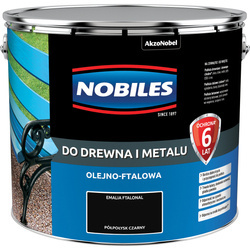 NOBILES Farba olejna ftalowa Ftalonal do drewna metalu betonu CZARNA 10L