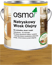 OSMO Natryskowy Wosk Olejny 3085 BEZBARWNY JEDWABISTY POŁYSK 10L