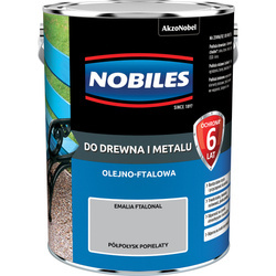 NOBILES Farba olejna ftalowa Ftalonal do drewna metalu beton POPIELATA 5L