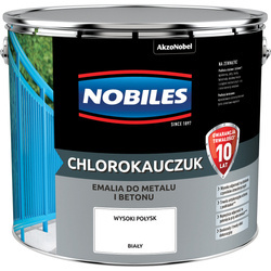 NOBILES Farba do betonu metalu CHLOROKAUCZUKOWA CHLOROKAUCZUK 10L BIAŁY