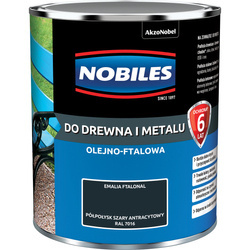 NOBILES Farba olejna ftalowa Ftalonal SZARA ANTRACYTOWA RAL 7016 0,7L