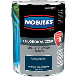 NOBILES Farba CHLOROKAUCZUKOWA CHLOROKAUCZUK 5L NIEBIESKI RAL 5010