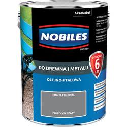 NOBILES Farba olejna ftalowa Ftalonal do drewna metalu betonu SZARA 5L