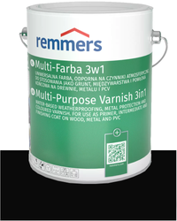 Remmers Multi-Farba 3w1 do drewna PCV metalu 7753 CZERŃ RAL 9005 0,375L