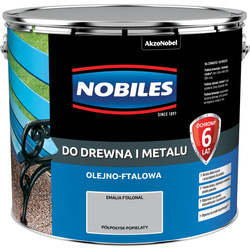NOBILES Farba olejna ftalowa Ftalonal do drewna metalu beton POPIELATA 10L