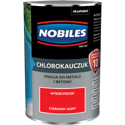 NOBILES Farba do betonu metalu CHLOROKAUCZUKOWA CHLOROKAUCZUK 0,9L CZERWONY